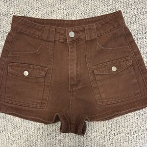 SHEIN High Waist Brown Women's Shorts